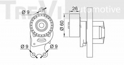 TREVI AUTOMOTIVE ta1694 -  Натяжитель ремня, клиновой зубча